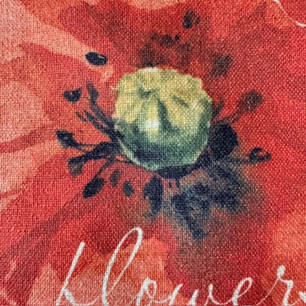 Tapestry Poppy Flower Throw Pillow Cover 17.5X17.5 Square w/Zipper Floral Love